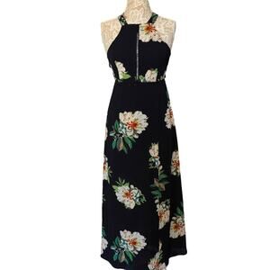 Boutique Floral Navy open back wrap summer dress size Medium